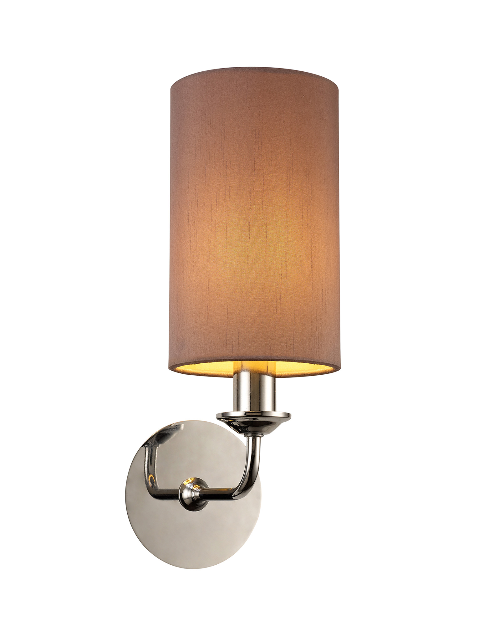 DK0018  Banyan Wall Lamp 1 Light Polished Chrome, Taupe/Halo Gold